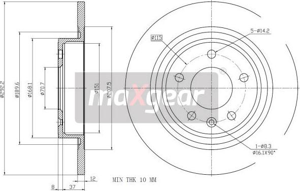 Maxgear 19-2331MAX - Спирачен диск vvparts.bg