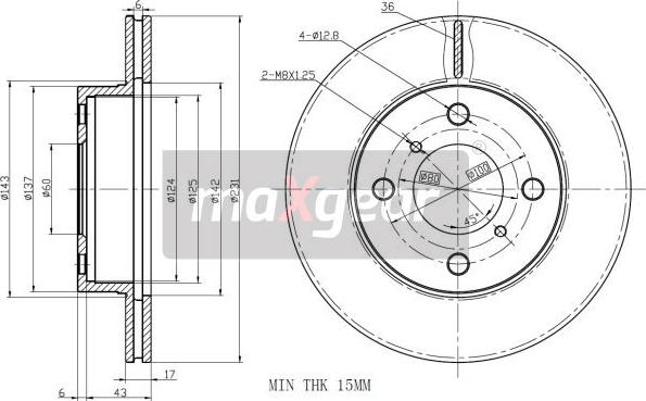 Maxgear 19-2327 - Спирачен диск vvparts.bg