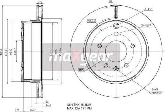 Maxgear 19-2370 - Спирачен диск vvparts.bg