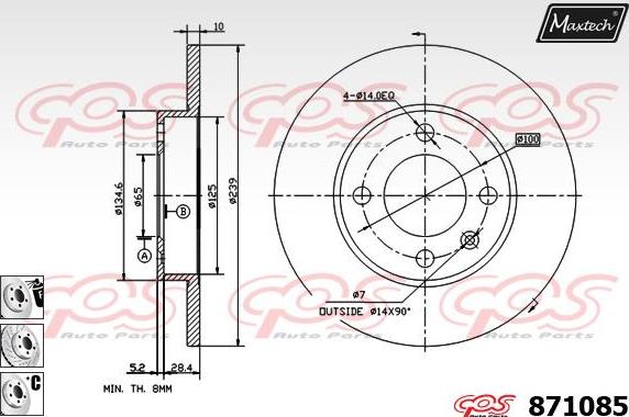 Maxtech 71810039 - Бодещ болт (щифт), спирачен апарат vvparts.bg