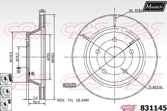 Maxtech 70180359 - Уплътнение, бутало на спирачния апарат vvparts.bg