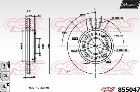 Maxtech 855047.6880 - Спирачен диск vvparts.bg