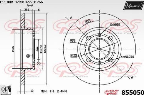 Maxtech 855050.0080 - Спирачен диск vvparts.bg