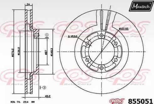 Maxtech 855051.6880 - Спирачен диск vvparts.bg