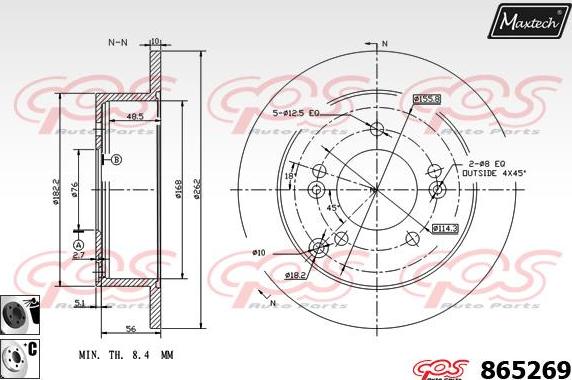 Maxtech 855004 - Спирачен диск vvparts.bg