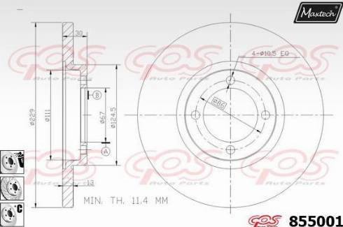 Maxtech 855001.6880 - Спирачен диск vvparts.bg