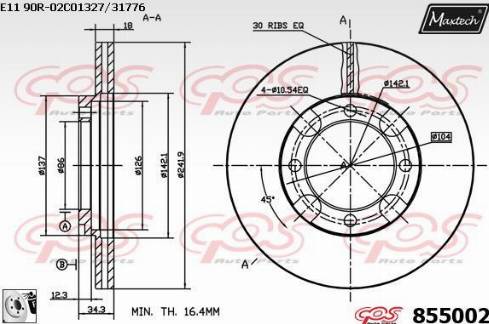 Maxtech 855002.0080 - Спирачен диск vvparts.bg