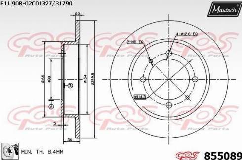 Maxtech 855089.0080 - Спирачен диск vvparts.bg