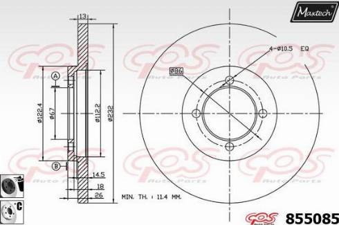 Maxtech 855085.6060 - Спирачен диск vvparts.bg