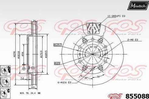 Maxtech 855088.6880 - Спирачен диск vvparts.bg