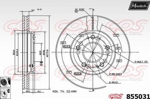 Maxtech 855031.6060 - Спирачен диск vvparts.bg