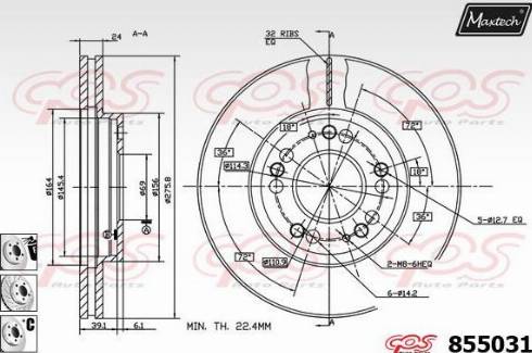 Maxtech 855031.6880 - Спирачен диск vvparts.bg