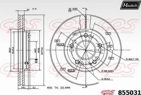 Maxtech 855031.0000 - Спирачен диск vvparts.bg