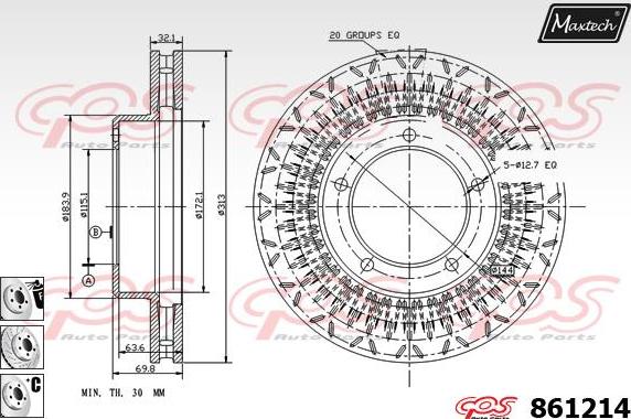 Maxtech 855031 - Спирачен диск vvparts.bg