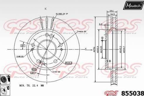 Maxtech 855038.6060 - Спирачен диск vvparts.bg