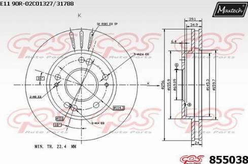 Maxtech 855038.0000 - Спирачен диск vvparts.bg