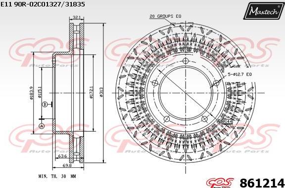 Maxtech 855023 - Спирачен диск vvparts.bg