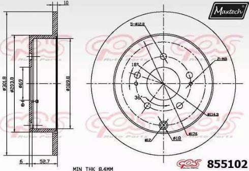 Maxtech 855102.6060 - Спирачен диск vvparts.bg