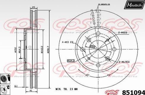 Maxtech 851094.6060 - Спирачен диск vvparts.bg