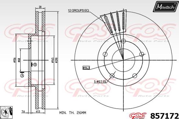 Maxtech 851094 - Спирачен диск vvparts.bg