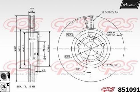 Maxtech 851091.6060 - Спирачен диск vvparts.bg