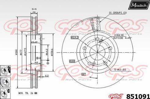 Maxtech 851091.6880 - Спирачен диск vvparts.bg