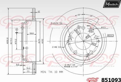 Maxtech 851093.0000 - Спирачен диск vvparts.bg