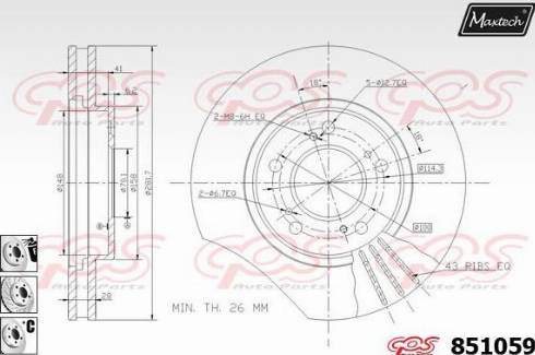 Maxtech 851059.6880 - Спирачен диск vvparts.bg