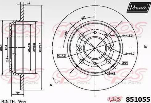 Maxtech 851055.6980 - Спирачен диск vvparts.bg