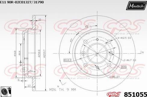 Maxtech 851055.0060 - Спирачен диск vvparts.bg