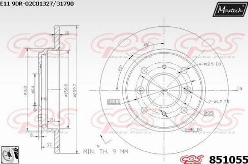 Maxtech 851055.0080 - Спирачен диск vvparts.bg