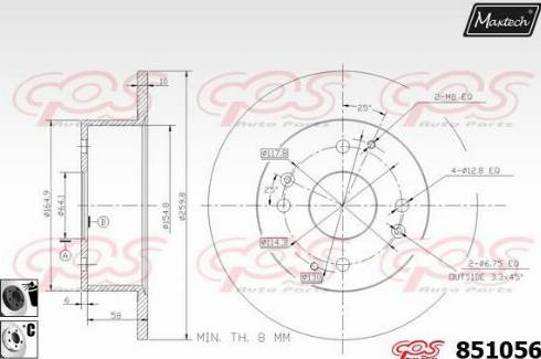 Maxtech 851056.6060 - Спирачен диск vvparts.bg