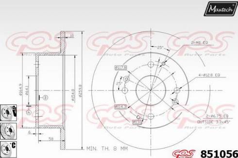 Maxtech 851056.6980 - Спирачен диск vvparts.bg