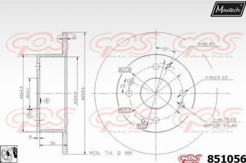 Maxtech 851056.0080 - Спирачен диск vvparts.bg