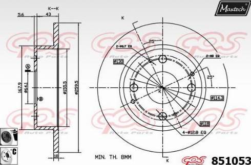 Maxtech 851053.6060 - Спирачен диск vvparts.bg