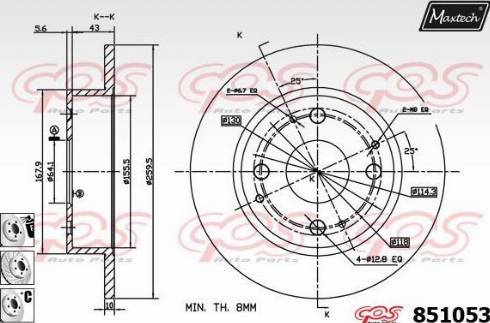 Maxtech 851053.6880 - Спирачен диск vvparts.bg