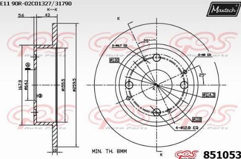 Maxtech 851053.0000 - Спирачен диск vvparts.bg