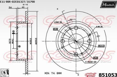 Maxtech 851053.0080 - Спирачен диск vvparts.bg