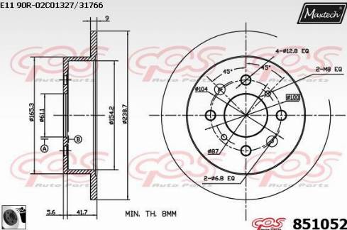 Maxtech 851052.0060 - Спирачен диск vvparts.bg