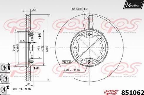 Maxtech 851062.6880 - Спирачен диск vvparts.bg