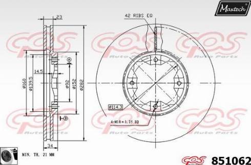 Maxtech 851062.0060 - Спирачен диск vvparts.bg