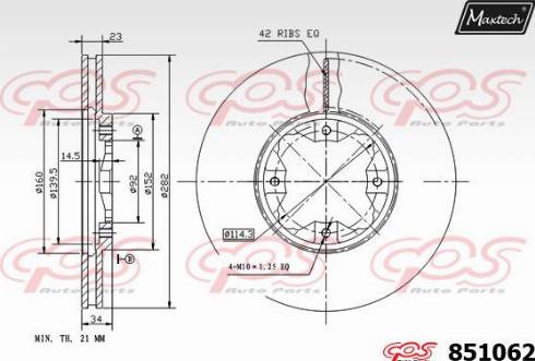 Maxtech 851062.0000 - Спирачен диск vvparts.bg