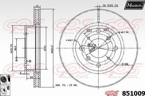 Maxtech 851009.6060 - Спирачен диск vvparts.bg