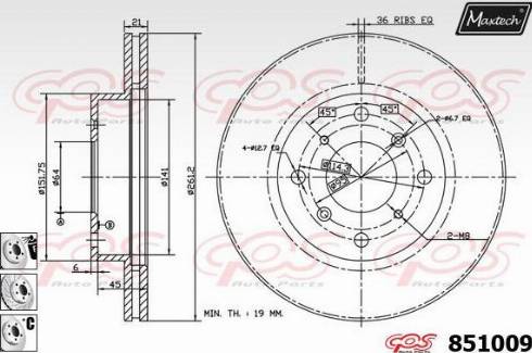 Maxtech 851009.6880 - Спирачен диск vvparts.bg