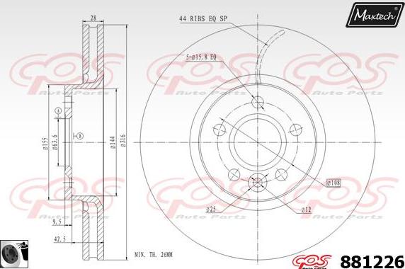 Maxtech 851001 - Спирачен диск vvparts.bg