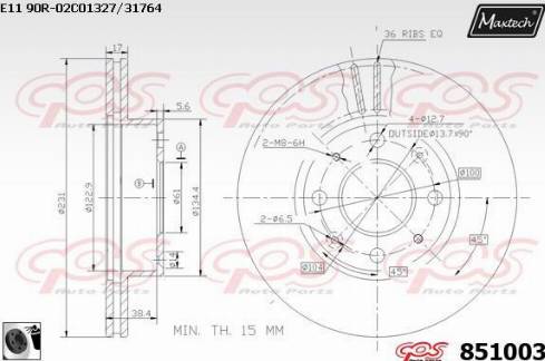 Maxtech 851003.0060 - Спирачен диск vvparts.bg