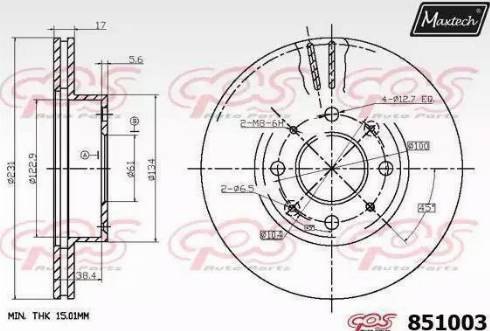 Maxtech 851003.6880 - Спирачен диск vvparts.bg