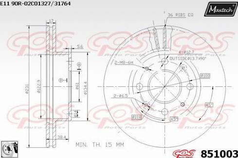 Maxtech 851003.0080 - Спирачен диск vvparts.bg