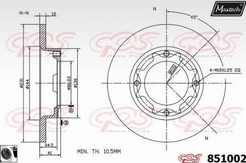 Maxtech 851002.0060 - Спирачен диск vvparts.bg