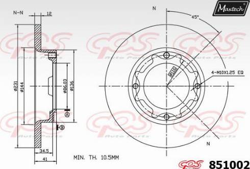 Maxtech 851002.0000 - Спирачен диск vvparts.bg